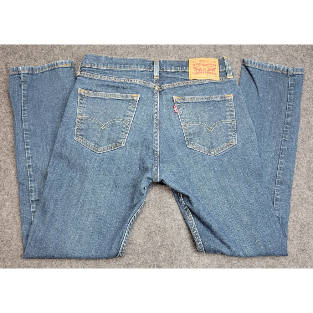 Levis 511 Jeans Mens 33x30 Blue Denim‎ Boho Streetwear Grunge Festival Americana